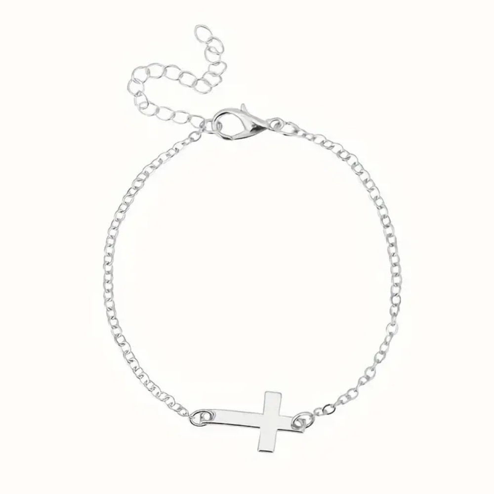 Silver Color Cross Bracelet